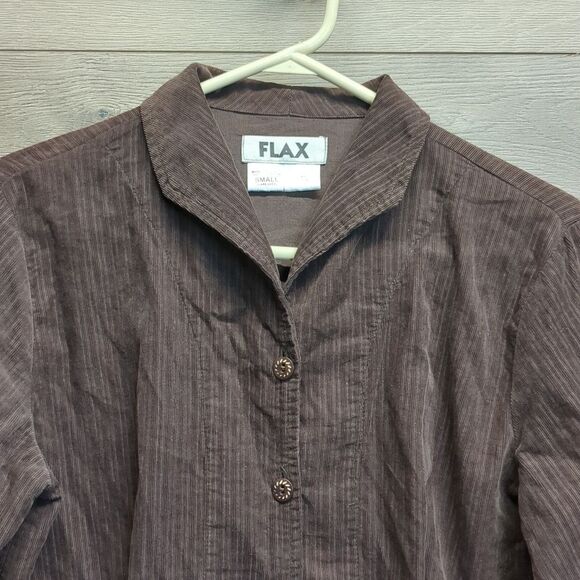 Flax Brown Corduroy Button Down Blazer Jacket Women's Size Small - Picture 2 of 10